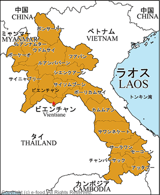 ラオス地図