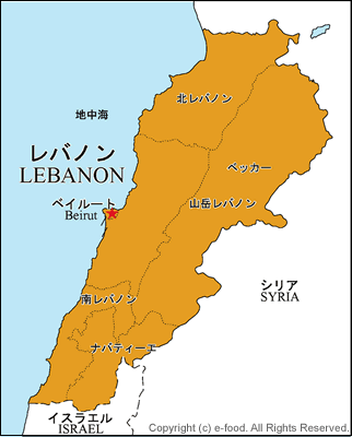 レバノン地図