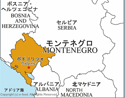 モンテネグロ地図