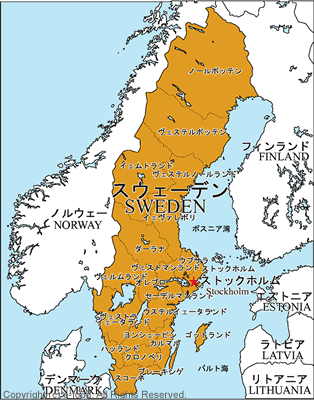 スウェーデン地図
