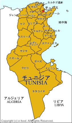 チュニジア地図
