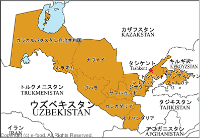 ウズベキスタン地図